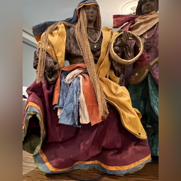 Two Paper Maché Figurines, Handcrafted Clay Sculptures, Eclectic Home Decor - Picture 3 of 15